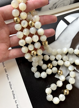 珍珠母贝珠项链古董首饰