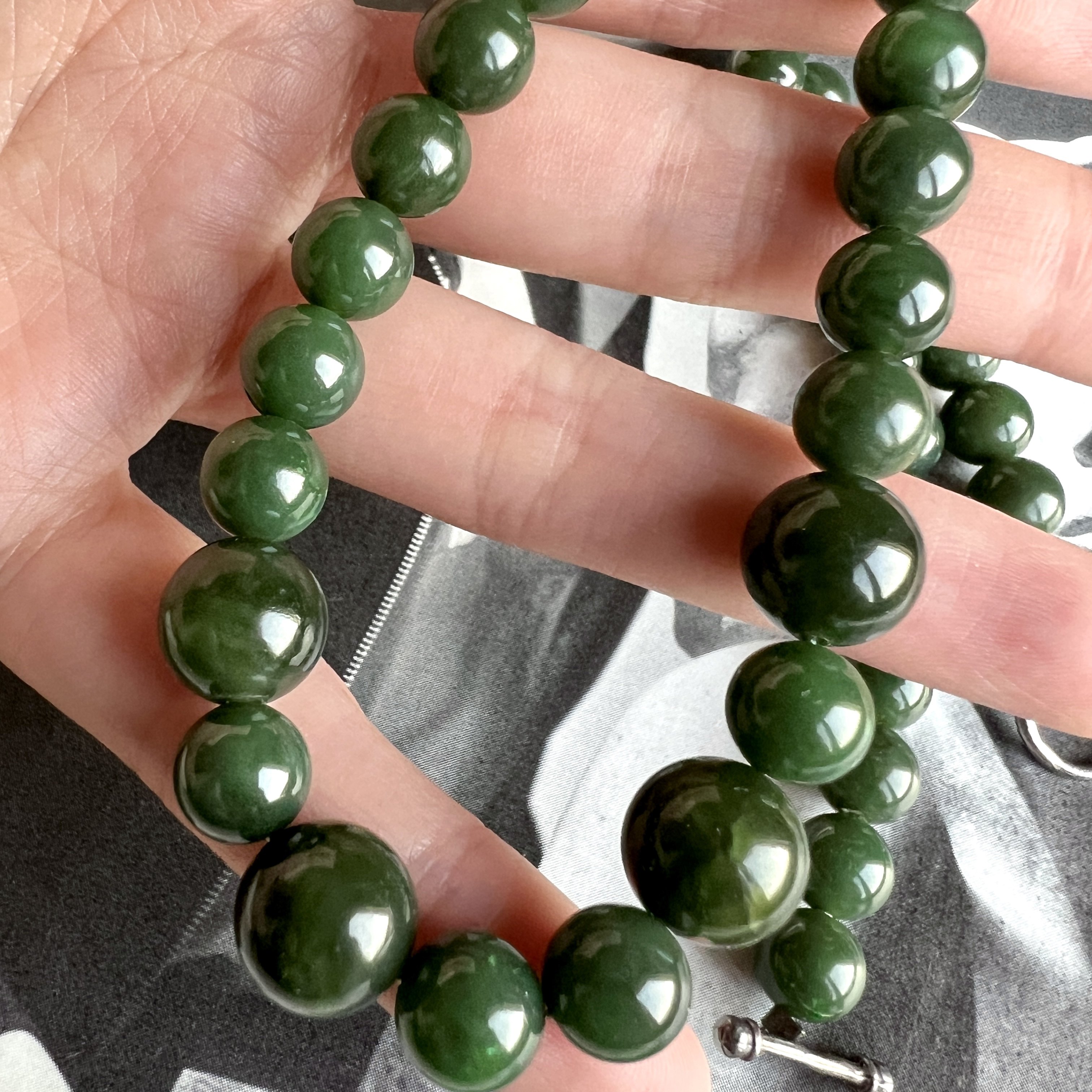 天然和田玉碧玉项链古董首饰