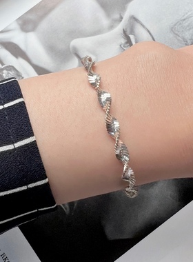 欧美孤品古董首饰925纯银手链意大利纯银手链优雅百搭手链中古