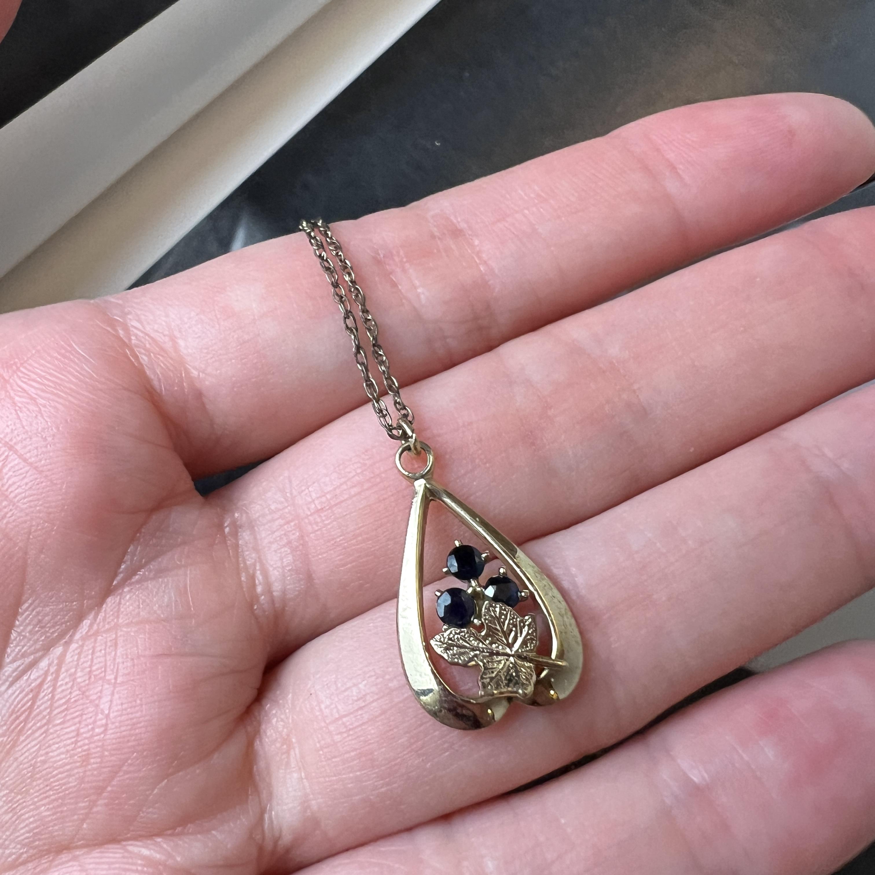 14K包金吊坠项链古董首饰中古