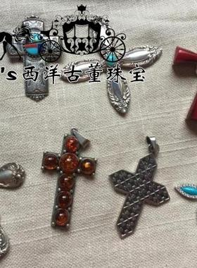 纯银天然原矿设计师古董首饰吊坠