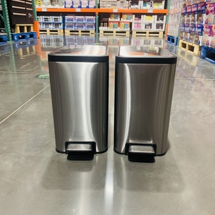 免代购苏州开市客Costco代购pedal bin不锈钢脚踏垃圾桶8L*2个装