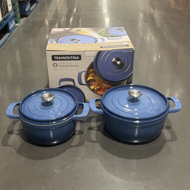 新品开市客Tramontina查蒙蒂纳搪瓷铸铁锅珐琅锅家用炖锅汤锅2只