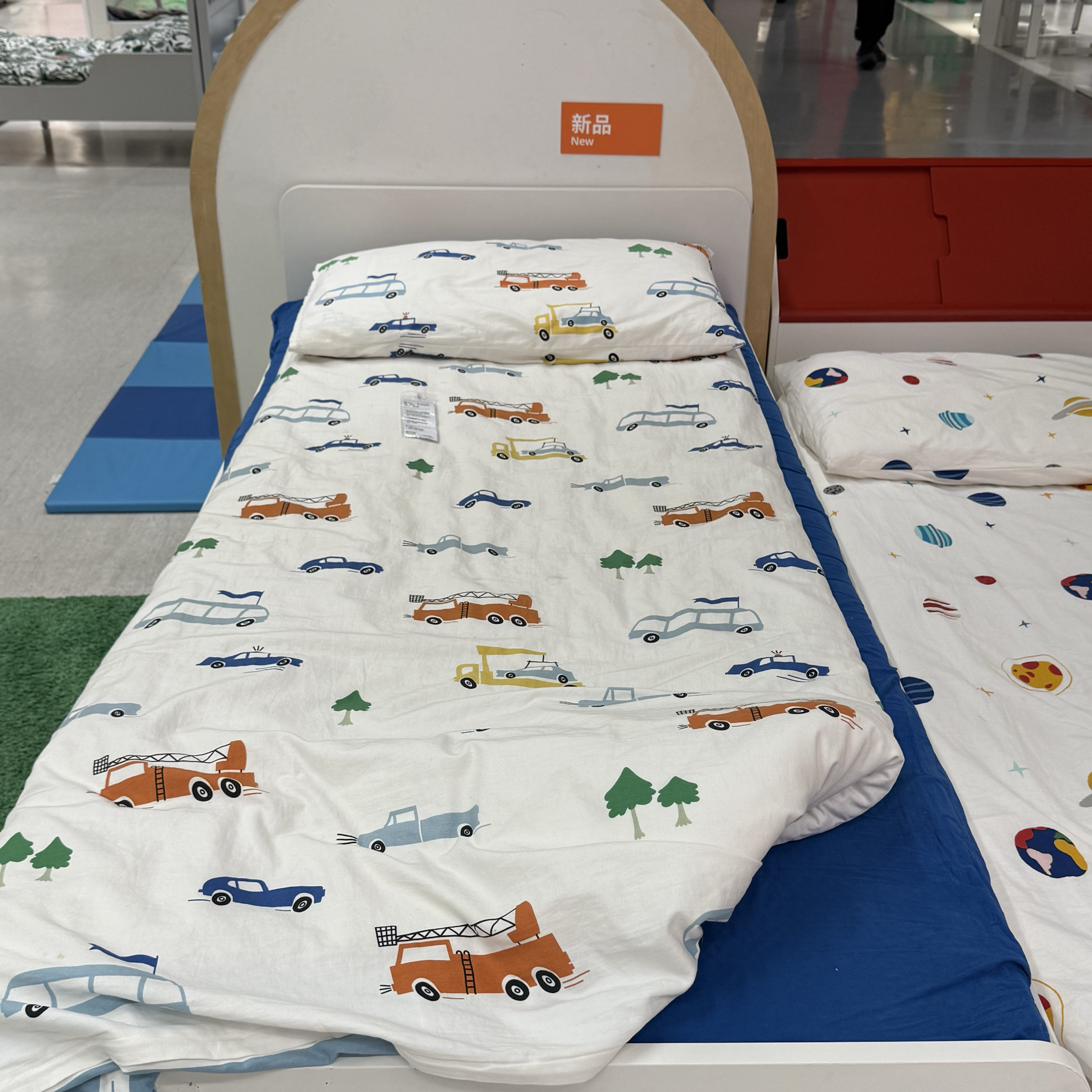 IKEA宜家 贝里芬克 儿童被套床上用品3件套卡通汽车图案单人学生