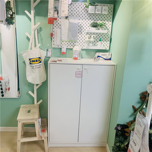 宜家国内代购 克勒普斯塔 鞋柜子 收纳柜 储物柜双门大容量简约