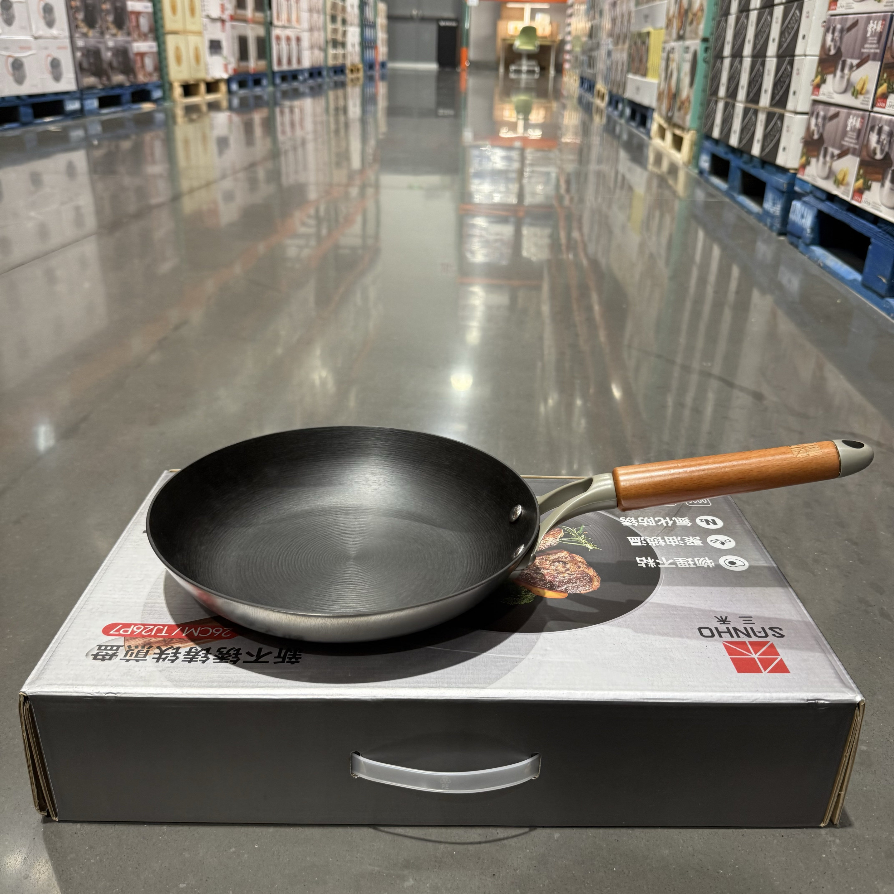 新品开市客代购三禾新不锈铸铁锅煎盘煎锅牛排平底不粘铁锅26cm