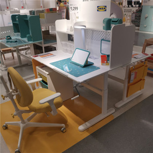 IKEA宜家代购贝利徕加简约可升降桌面儿童学习书桌多功能阅读书桌