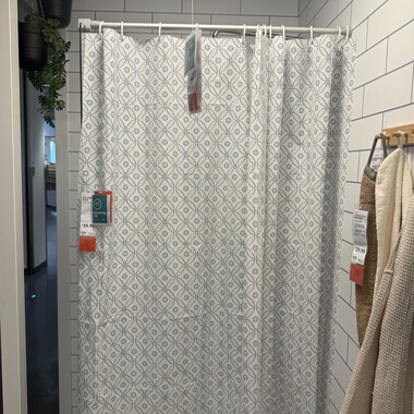 IKEA宜家代购多克伯法式蓝色小花朵防水浴帘隔断帘装饰帘180*200