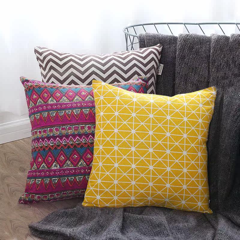 Northern Europe Cotton and hemp Pillows sofa Cushion cover backrest automobile Office chair Lumbar pillow Bedside By Pillow customizedin the Home Fabric , Pillow/Pillow  category - from Buy2taobao.com to provide professional Taobao agent buy service