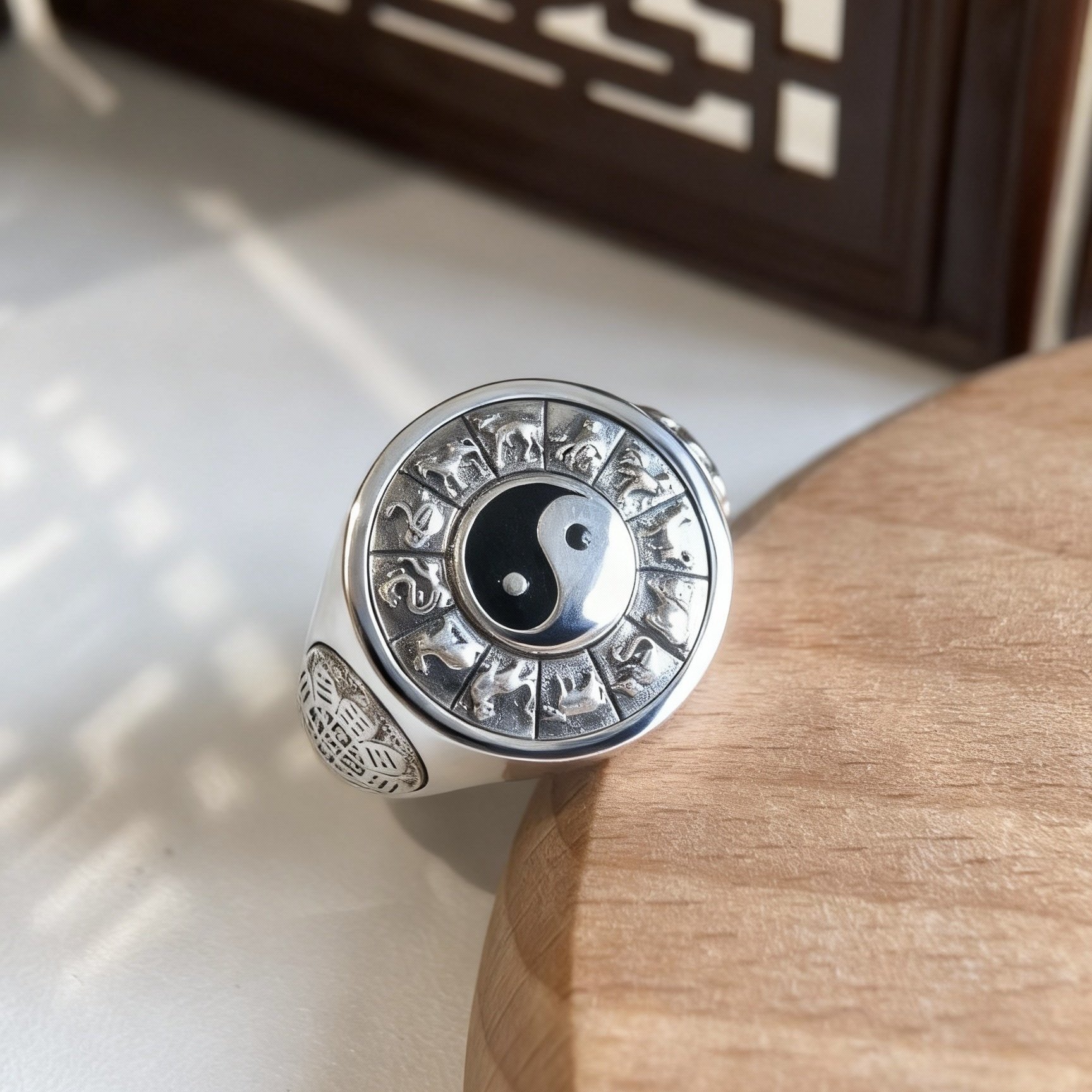 纯银990太极八卦戒指足银男款可转动实心开口食指指环送男友礼物,饰品/流行首饰/时尚饰品新,银饰戒指,淘宝优惠券,粉丝福利购,淘宝优惠卷