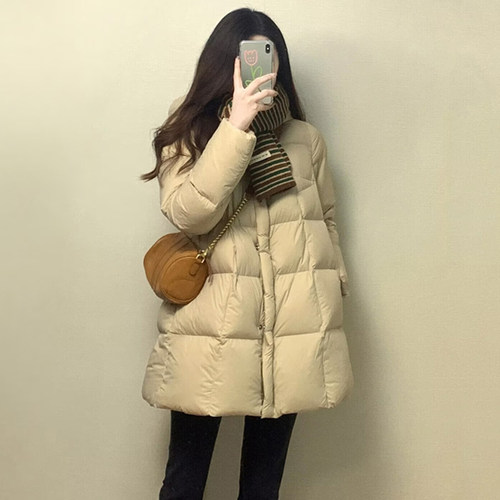 大码胖mm冬季加厚连帽羽绒棉服