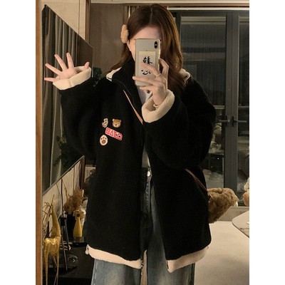 胖mm大码女装学生羊羔毛外套女