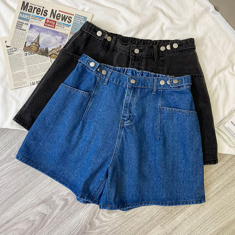 大码女装胖mm高腰直筒阔腿牛仔裤