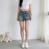 女遮肉显瘦百搭A字热裤 胖mm小个子复古高腰牛仔短裤 大码 2026夏季