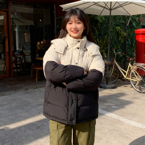 大码胖mm设计感小众羽绒棉服女