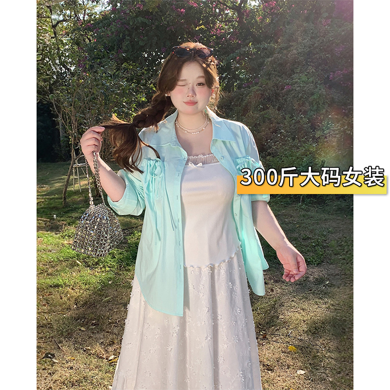 300斤胖mm大码韩版设计感衬衫