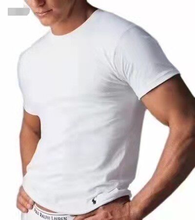 thumbnail for [Ready Stock] Men's Pure Cotton Short-Sleeved T-Shirt with Embroider on the Bottom, Classic Three-Color Round Neck Bottoming Shirt