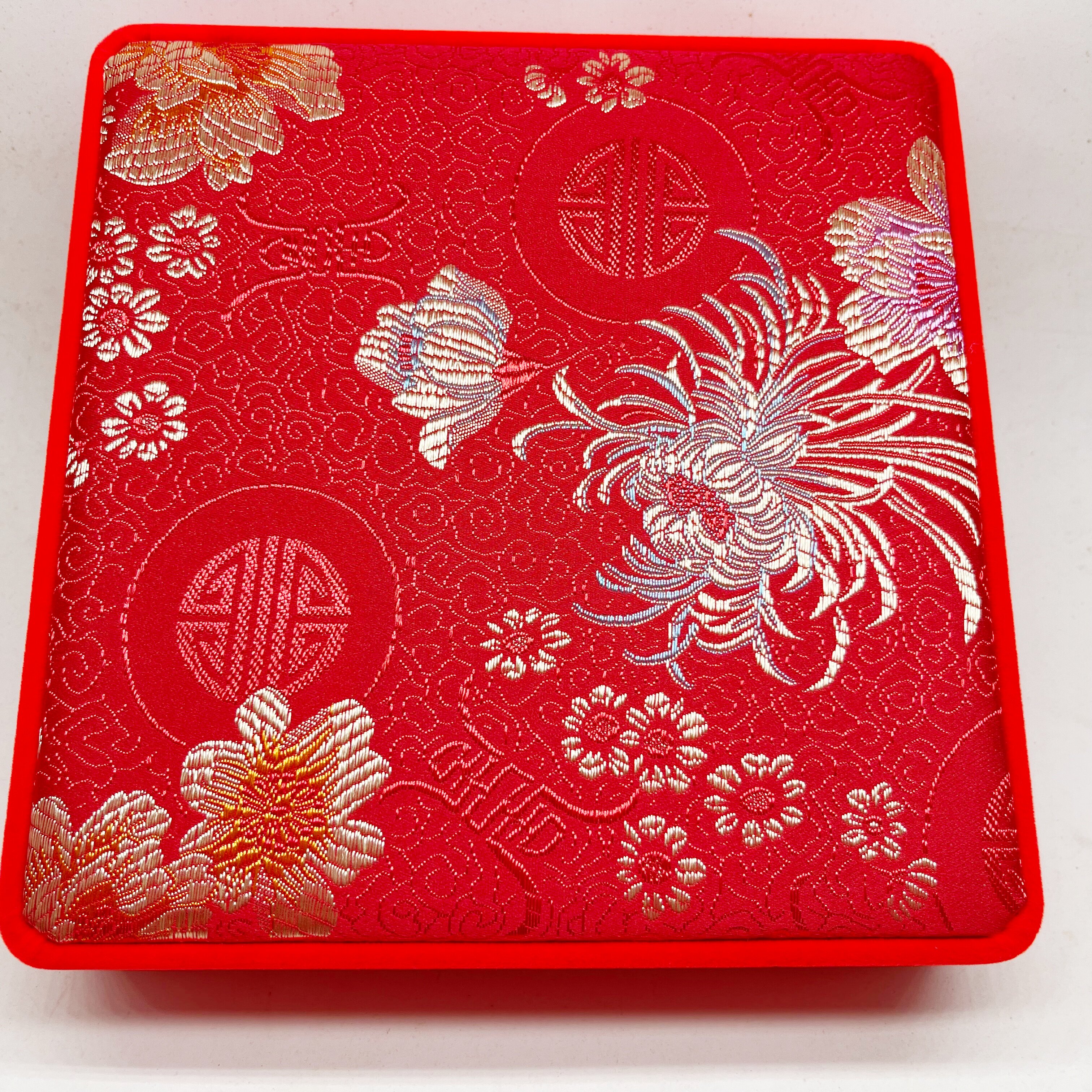 黄金首饰盒红绒龙锦布手镯多件套装礼品包装收纳盒结婚庆新娘嫁妆