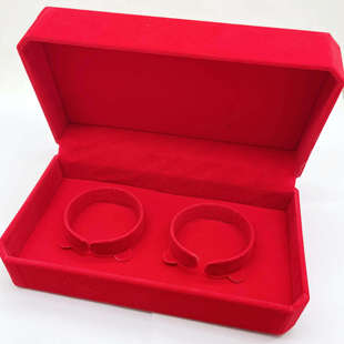 珠宝饰品龙凤手镯收纳盒红绒木质手镯盒单手镯 4位手镯盒饰品包装