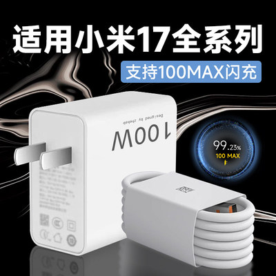 适用小米17手机Max100充电器超级快充适用小米xiaomi17pro快充头适用小米17ProMax充电头适用黑鲨加长30W金标