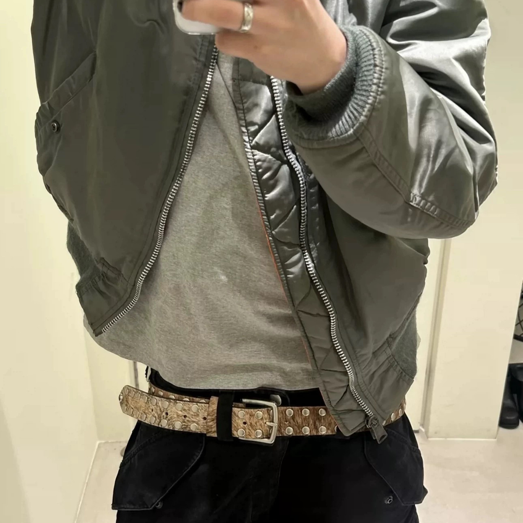 Korean Style Stuy Horsehair Studded Western Retro Belt Punk Erd Texture Niche Design Belt Cleanfit