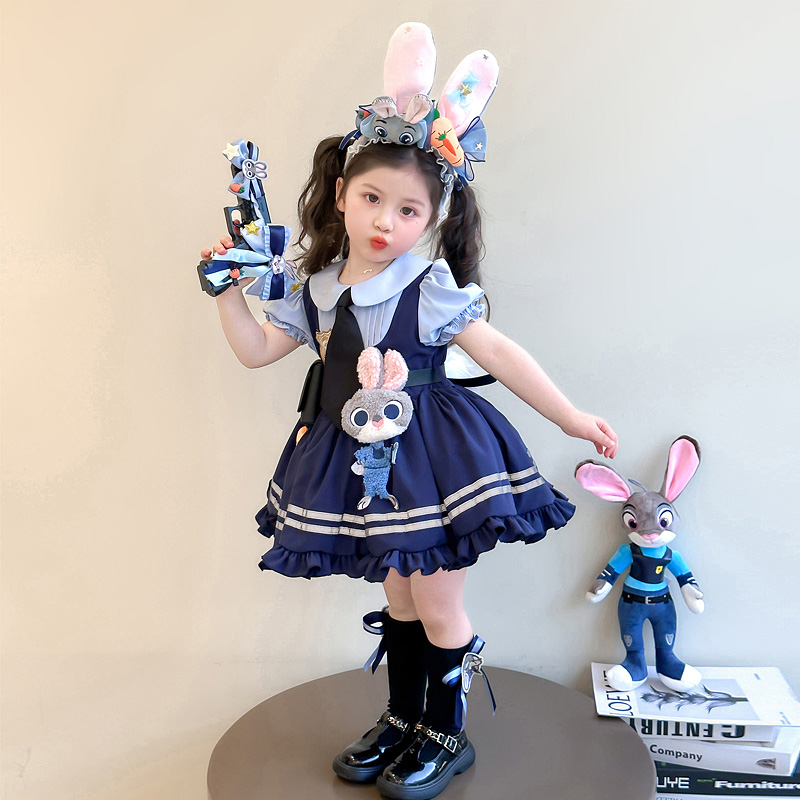 女童夏装连衣裙朱迪兔子警官