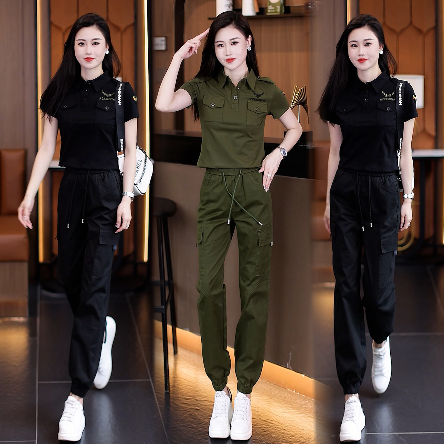 工装套装女夏季新款时尚短袖休闲
