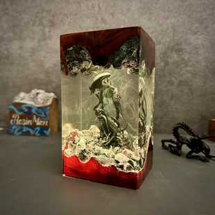 实木树脂科幻爱好者的礼物异形外星人宇宙生物小夜灯床头灯摆件