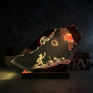 树脂咕噜姆指环王魔戒悬浮山峰骷髅小夜灯床头灯氛围灯摆件礼物