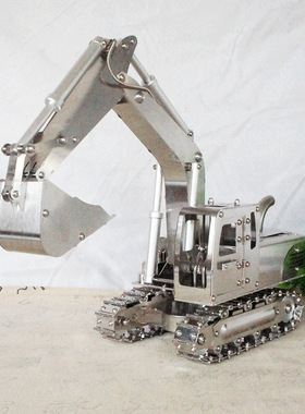 创意不锈钢切割挖掘机挖机模型关节可调节履带可转动礼物家居装饰