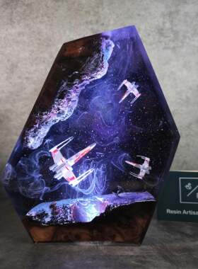 手工制作星球大战星际飞船宇宙银河树脂床头氛围灯小夜灯礼物摆件