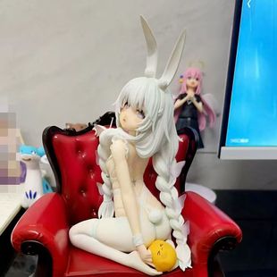 碧蓝蔚蓝恶毒懒懒的白兔手办公仔可爱美少女动漫模型机箱摆件礼物