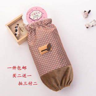 秋冬纯棉毛绒拼接长款袖套女成人学生办公袖头防尘套袖羽绒服护袖