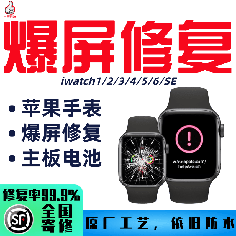 8765431代更换外屏幕玻璃主板电池 SE2 Watch 苹果手表维修Apple