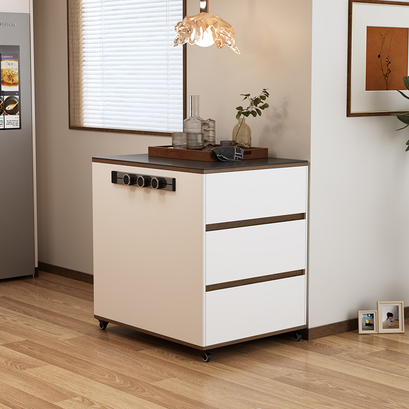 可移动中古风单岛台岩板