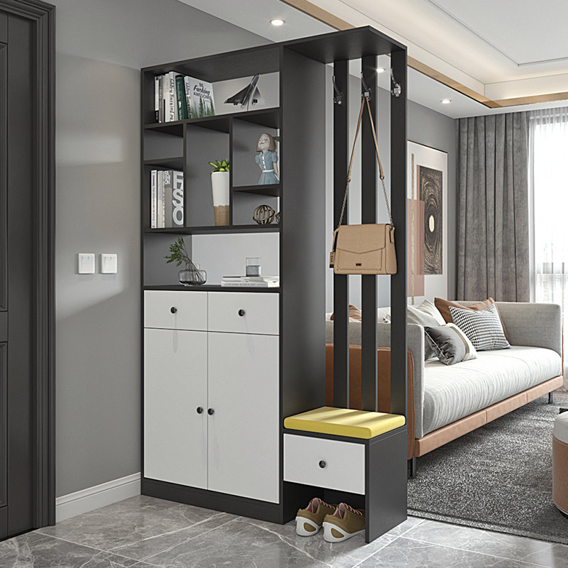 玄关柜挂衣架一体进门鞋柜靠墙隔断柜装饰柜入户门厅柜带卡座屏风