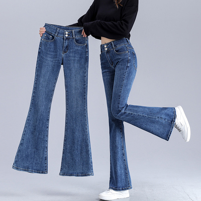 微喇叭裤九分裤牛仔2025春秋夏