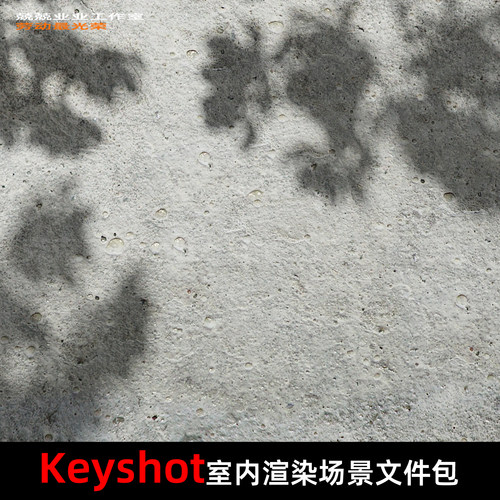 Keyshot11场景渲染文件包户外水泥地面树叶光影场景