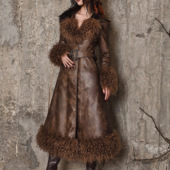 血液供给原创 流亡之旅 滩羊毛加厚保暖收腰美拉德夹棉大衣外套