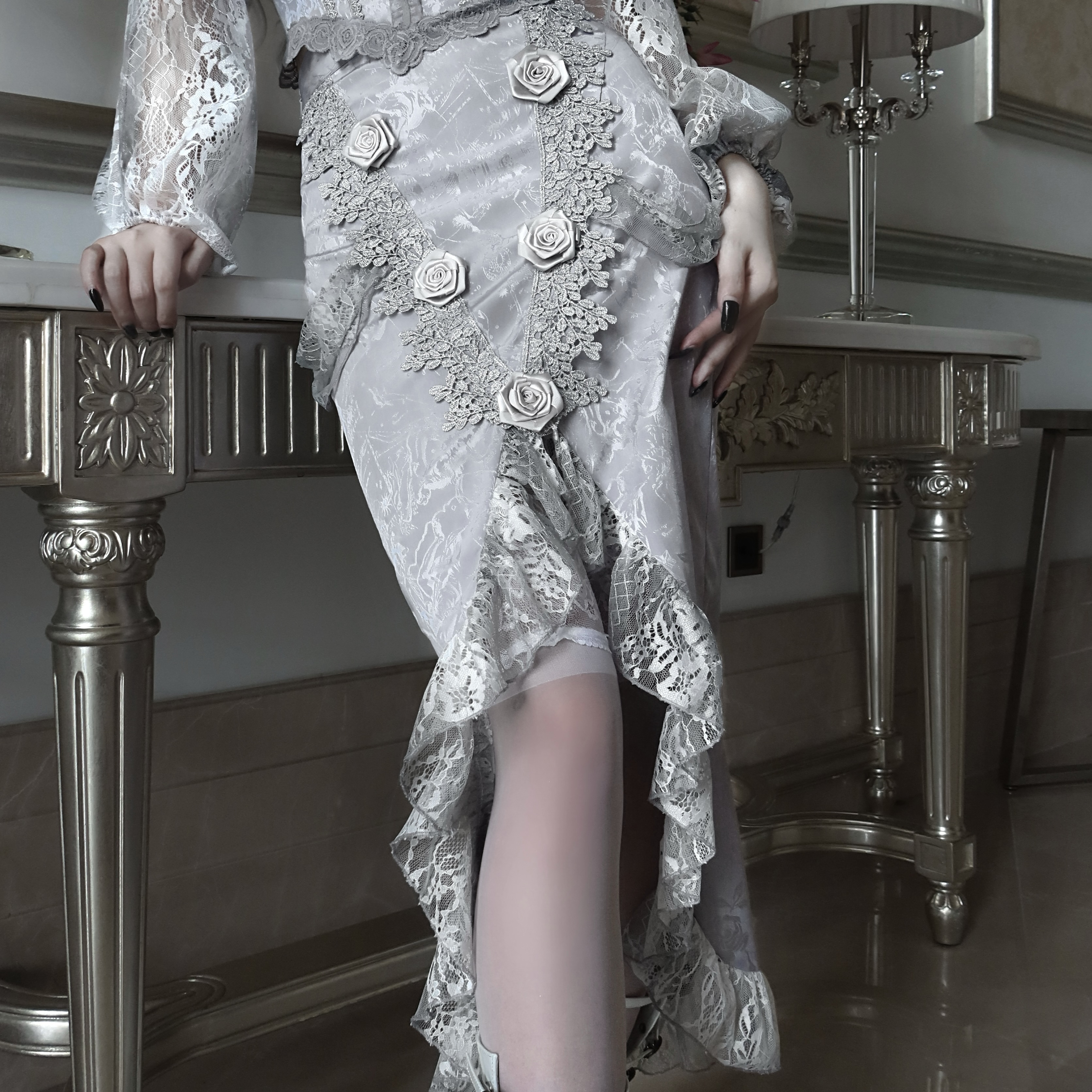 血液供给原创开衩包臀鱼尾裙