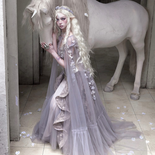 血液供给原创◆花朵网纱斗篷