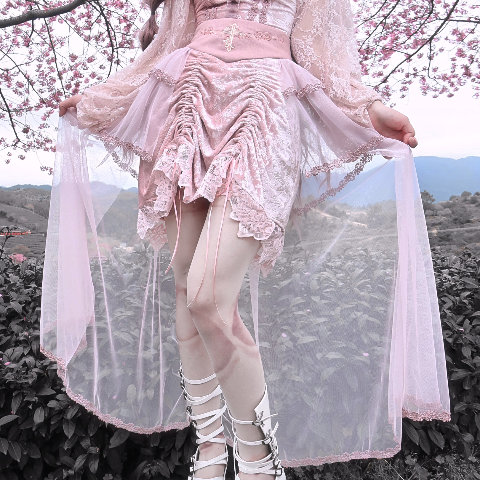 血液供给原创大摆宫廷半身裙