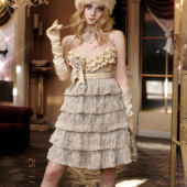 血液供给原创 斯拉夫千金 古早高腰蛋糕蕾丝吊带连衣裙晚宴裙