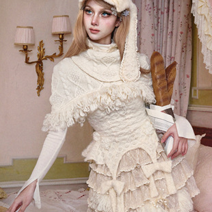 血液供给原创 麻花针织加厚披肩围巾流苏外搭圣诞节 斯拉夫千金