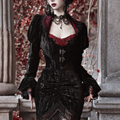 血液供给原创 公爵夫人哥特黑红小众重工宫廷洛可可外套开衫 上衣