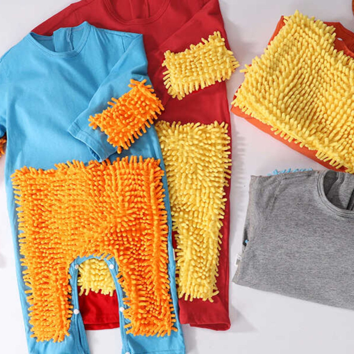 夏季薄款短袖婴儿拖把侠爬行服宝宝拖地爬爬服擦地板防脏连体罩衣,童装/婴儿装/亲子装,连身衣/爬服/哈衣,淘宝优惠券,粉丝福利购,淘宝优惠卷