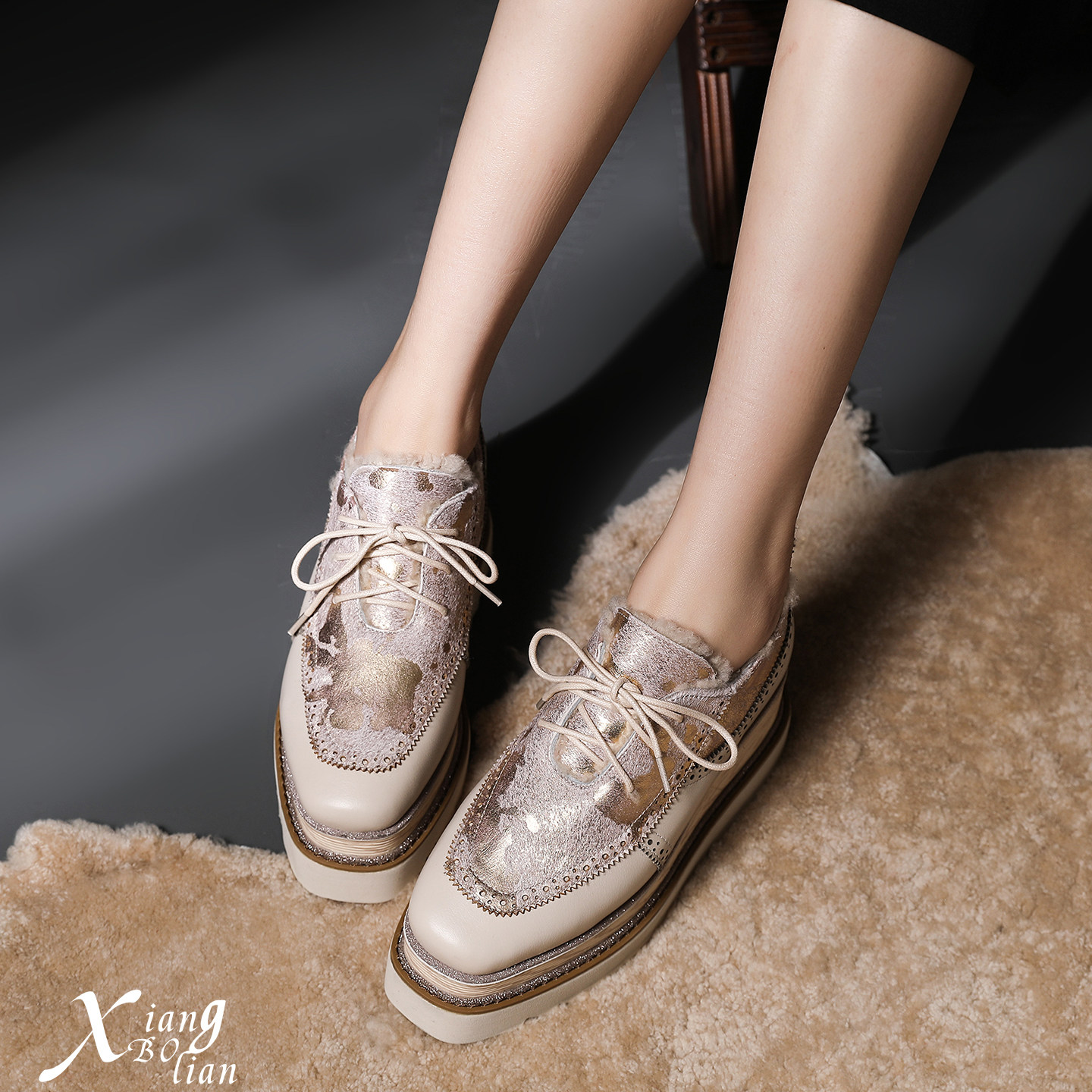 YANGDASHU增高7厘米厚底毛毛单鞋女士坡跟新款保暖毛毛雪地鞋,女鞋,毛毛鞋,淘宝优惠券,粉丝福利购,淘宝优惠卷