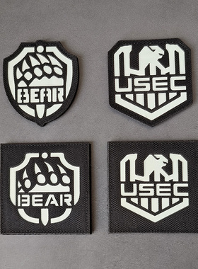 切割夜光熊爪逃离塔科夫USEC BEAR徽章魔术贴章魔术贴臂章配饰