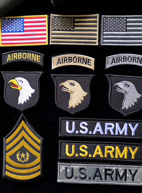 101空降师美军臂章鹰头刺绣魔术贴章袖标USARMY胸章个性徽章包贴