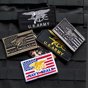 海豹突击队臂章刺绣魔术贴袖标NavySeals士气章布贴补丁户外徽章